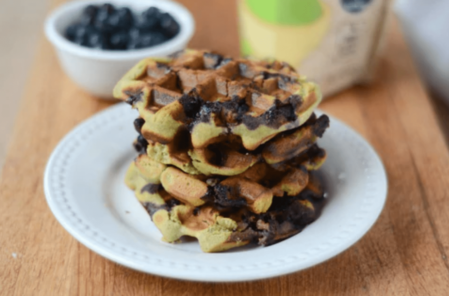 Moringa Blueberry Waffles