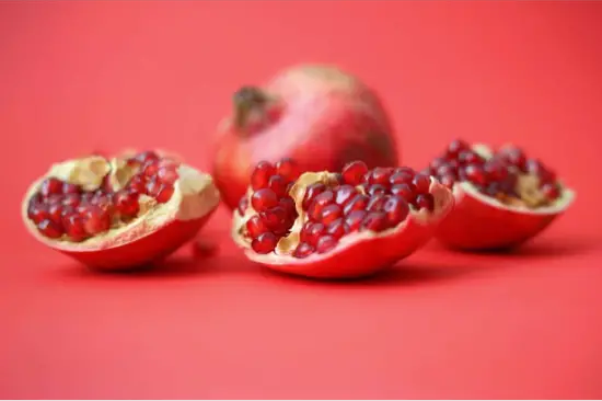 pomegranate cut in pieces